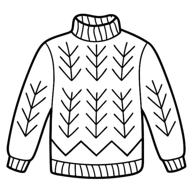 Un símbolo de contorno de suéter en formato vectorial ideal para diseños de moda de invierno