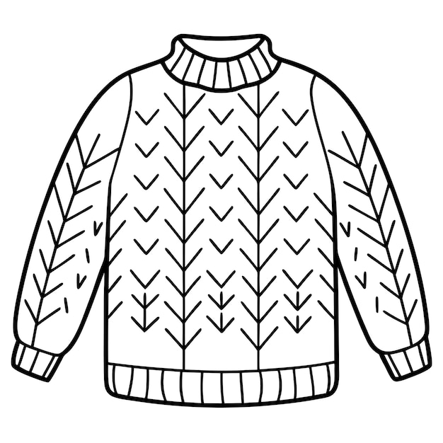 Un símbolo de contorno de suéter en formato vectorial ideal para diseños de moda de invierno