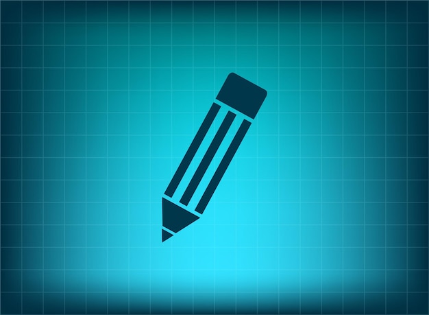 Símbolo de contrato de notas con lápiz y pluma Ilustración vectorial sobre fondo azul Eps 10