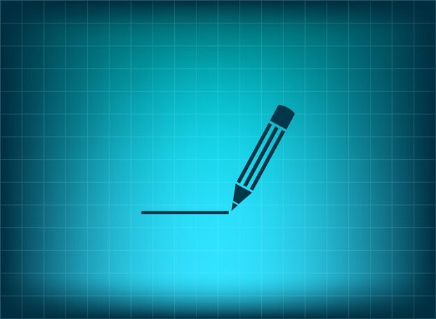 Símbolo de contrato de notas con lápiz y pluma Ilustración vectorial sobre fondo azul Eps 10