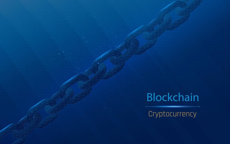 Vector símbolo de cooperación de tecnología blockchain de protección de enlaces
