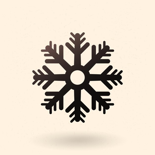 Símbolo de copo de nieve de decoración abstracta de icono único de vector