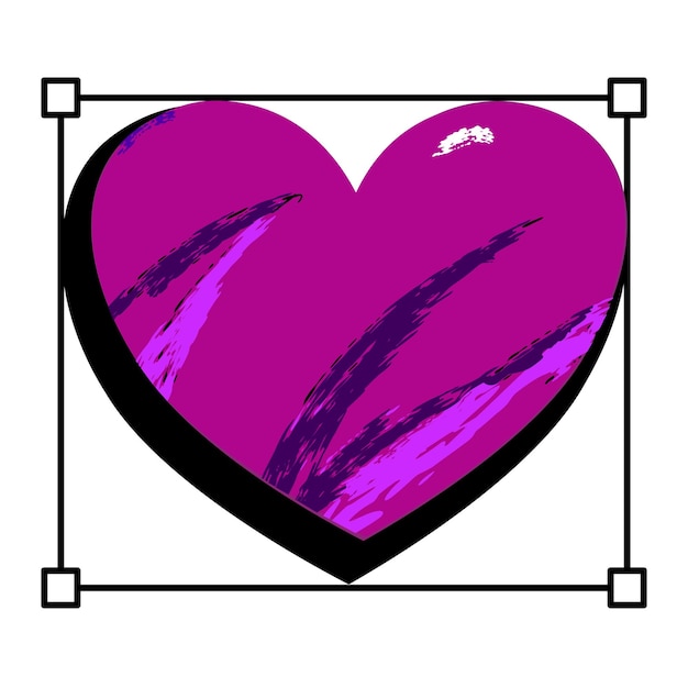 Vector símbolo de corazón rosa creado con textura grunge sellos colección de corazones formas de amor para su diseño