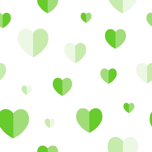 Un símbolo de corazones verdes de patrones sin fisuras Día Mundial de Concientización sobre el Linfoma