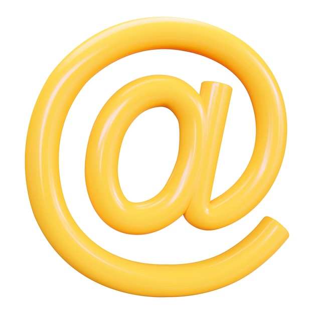 Símbolo de correo electrónico vectorial 3d color amarillo sobre fondo aislado Ilustración vectorial de stock