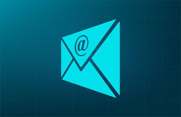 Símbolo de correo Ilustración vectorial en fondo azul Eps 10