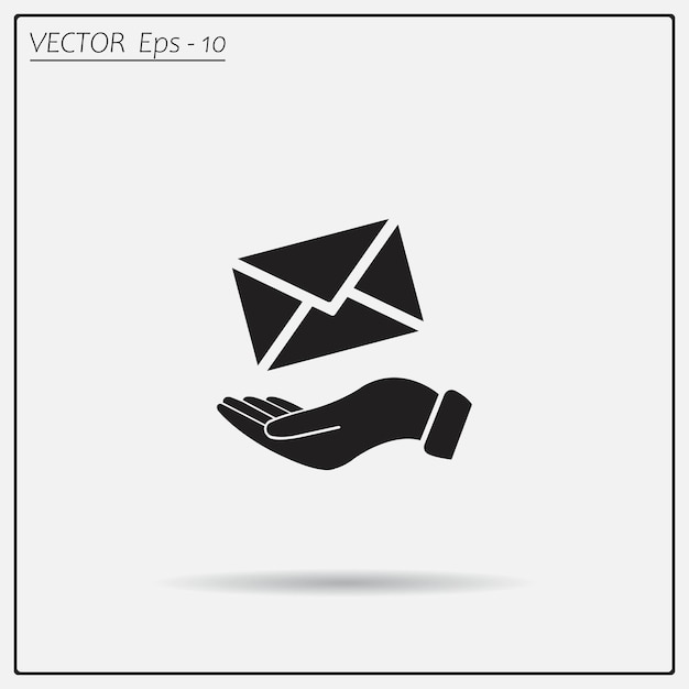 Símbolo de correo Ilustración vectorial en un fondo claro Eps 10