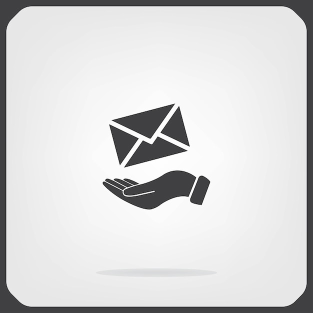Símbolo de correo Ilustración vectorial en fondo gris Eps 10