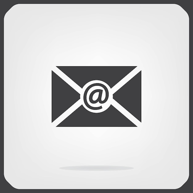 Símbolo de correo Ilustración vectorial en fondo gris Eps 10