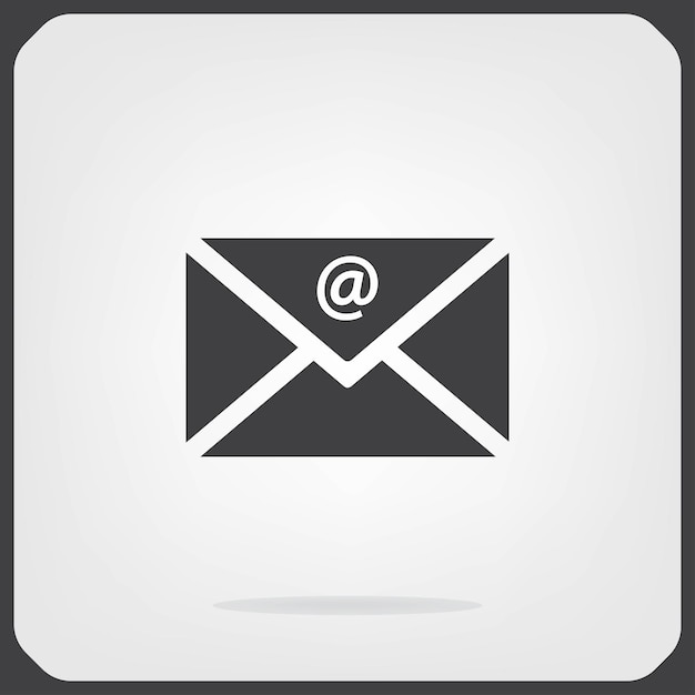 Símbolo de correo Ilustración vectorial en fondo gris Eps 10