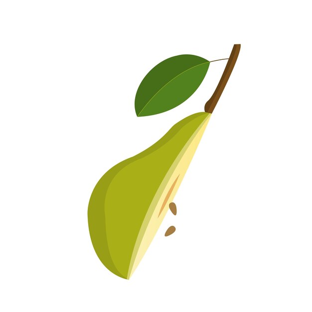 Símbolo Corte pera verde aislado sobre fondo blanco elementos de diseño gráfico y emblemas Signo editable Vector ilustración eps 10 icono simple para presentación web plantilla creativa logotipo