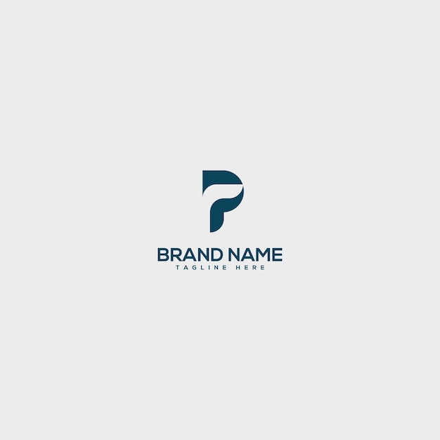 Símbolo creativo del logotipo comercial con la letra P mínima