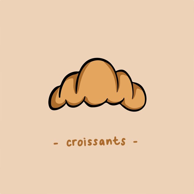 Símbolo Croissants Ilustración Vector Comida Deliciosa