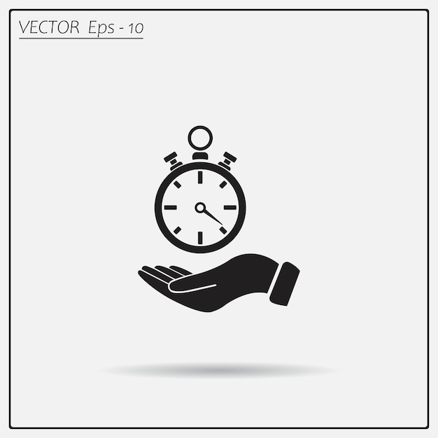 Símbolo del cronómetro Ilustración vectorial sobre un fondo claro Eps 10