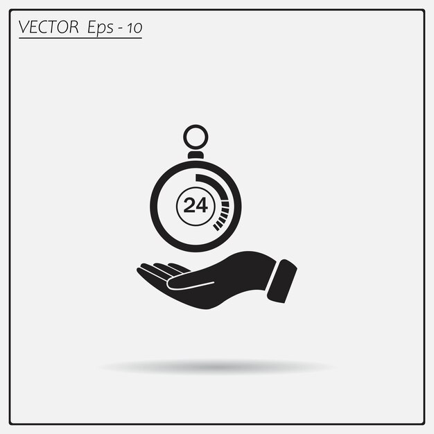 Símbolo del cronómetro Ilustración vectorial sobre un fondo claro Eps 10