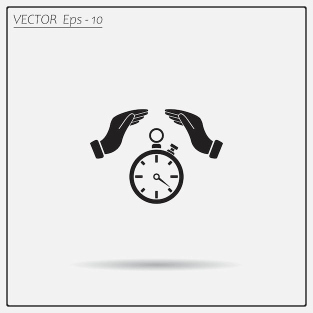 Símbolo del cronómetro Ilustración vectorial sobre un fondo claro Eps 10