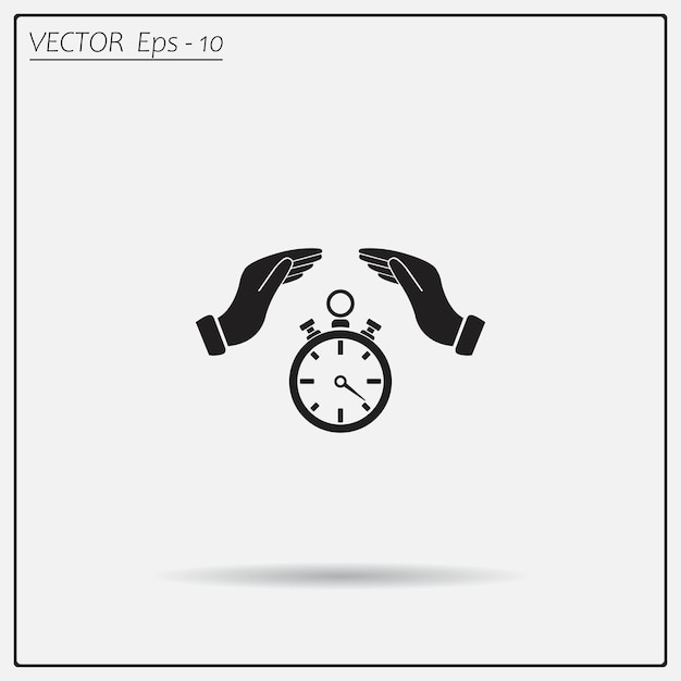 Símbolo del cronómetro Ilustración vectorial sobre un fondo claro Eps 10