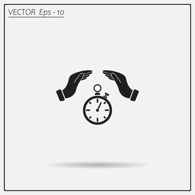 Símbolo del cronómetro Ilustración vectorial sobre un fondo claro Eps 10