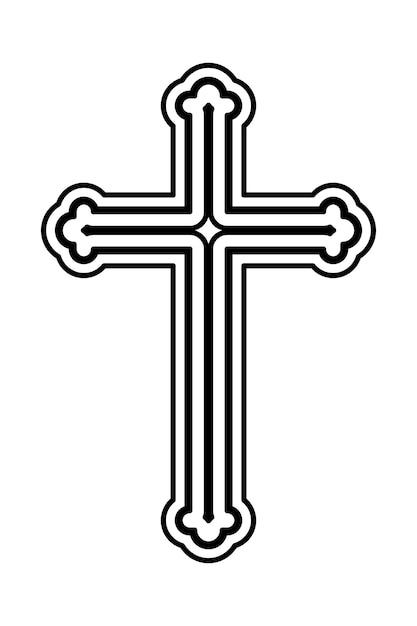 Símbolo de la cruz cristiana gótica Ilustración vectorial plana