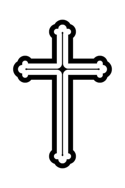 Símbolo de la cruz cristiana gótica Ilustración vectorial plana