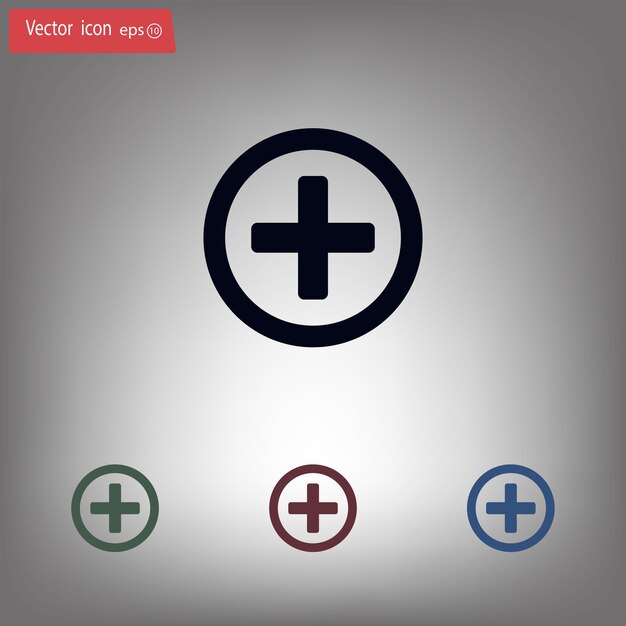 Símbolo de cruz médica Ilustración vectorial en fondo gris Eps 10