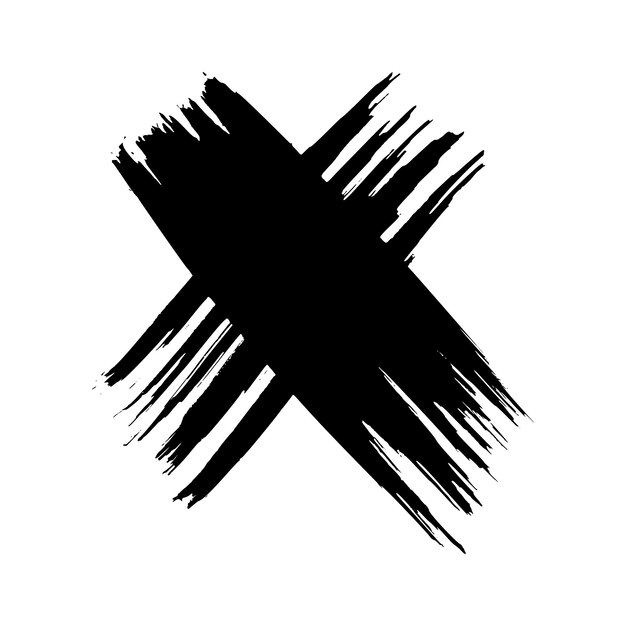 Símbolo de cruz de pincel negro