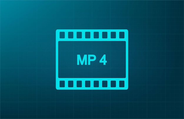 Símbolo de cuadro de vídeo Ilustración vectorial en fondo azul Eps 10