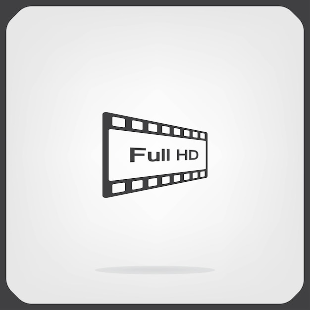 Símbolo de cuadro de vídeo de película Ilustración vectorial en fondo gris Eps 10