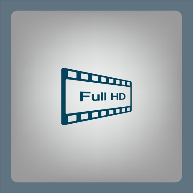 Símbolo de cuadro de vídeo de película Ilustración vectorial sobre un fondo gris Eps 10