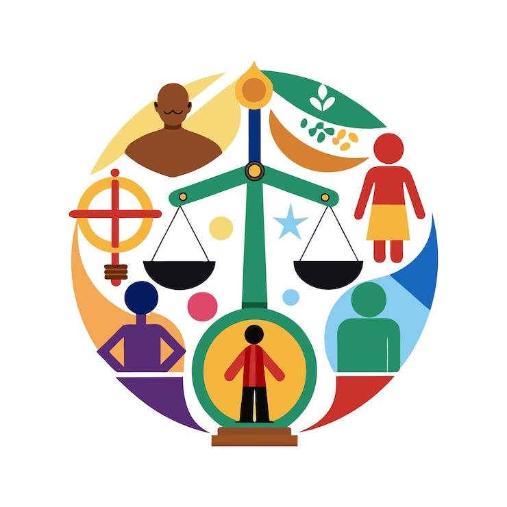 Vector símbolo derechos humanos vector clipart igualdad libertad y justicia ilustración