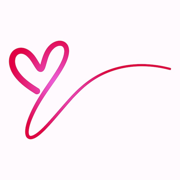 Vector símbolo dibujado a mano rosa de corazón expresando amor