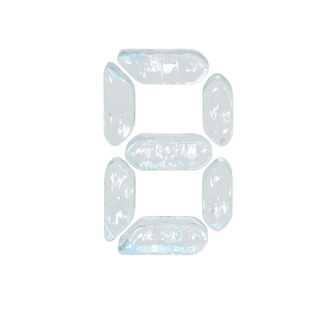 Símbolo digital hecho de hielo letra b