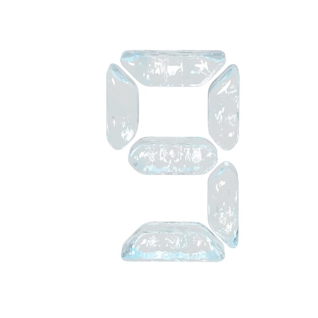 Símbolo digital hecho de hielo número 9