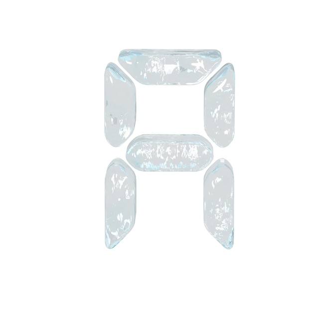 Símbolo digital hecho de letra de hielo a