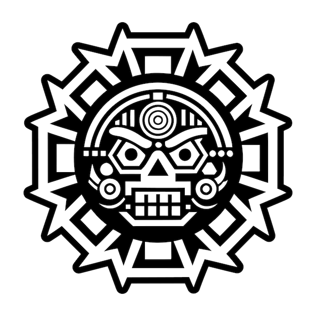 Símbolo del dios sol azteca - Cultura mexicana antigua