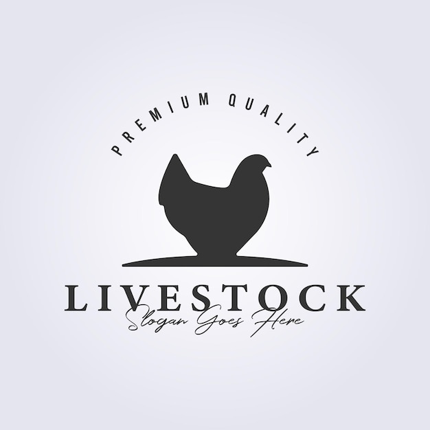 Símbolo del diseño del ejemplo del vector del logotipo del ganado de la granja de gallinas