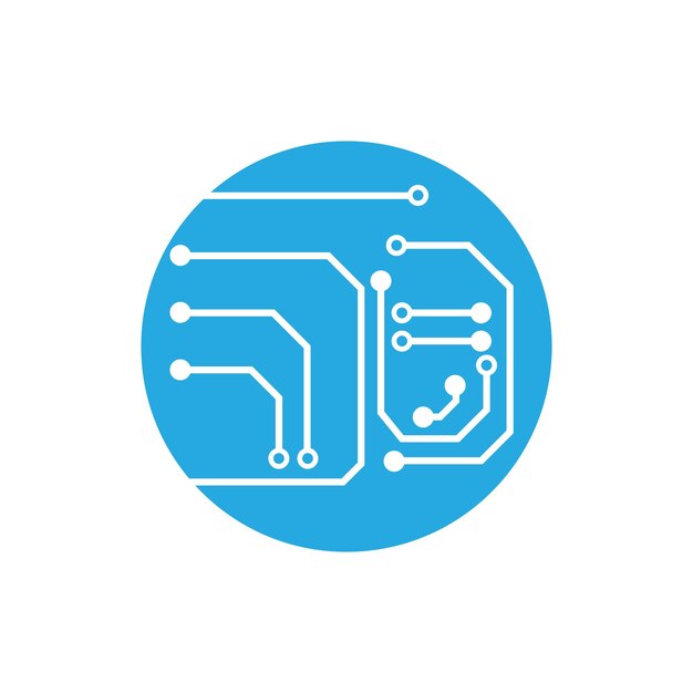 Símbolo y diseño del elemento vectorial del logotipo del circuito
