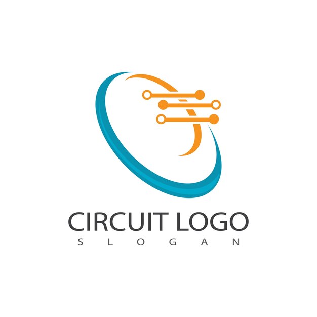 Símbolo y diseño del elemento vectorial del logotipo del circuito