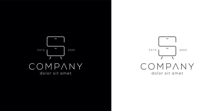símbolo de diseño de logotipo de armario de muebles de letra s simple
