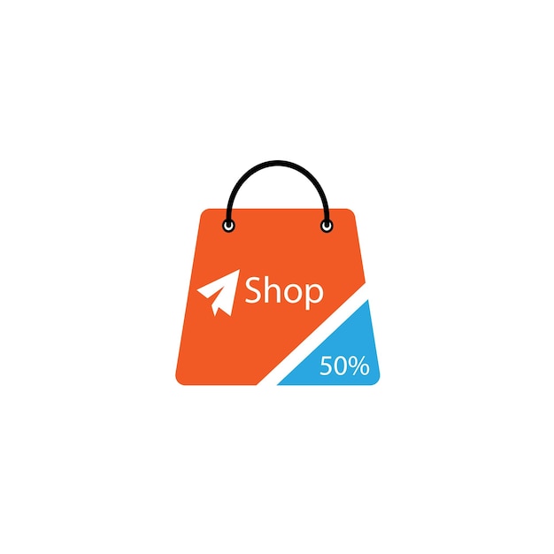 Símbolo de diseño de logotipo de bolsa de compras de venta de tienda