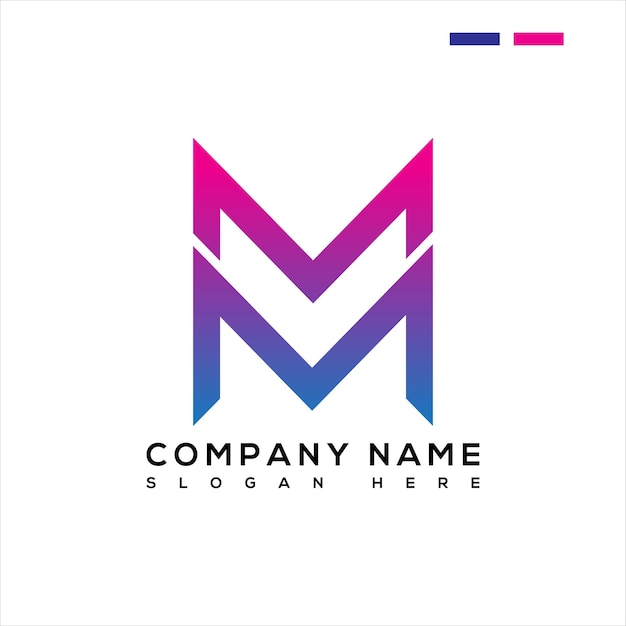 Símbolo de diseño de logotipo creativo inicial de letra MM.