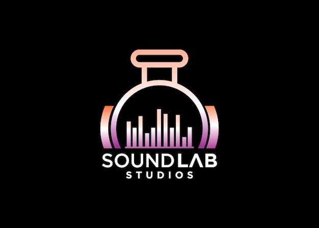 Símbolo de diseño de logotipo de estudio de laboratorio de sonido de música