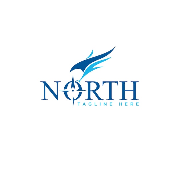 Símbolo de diseño de logotipo de letra norte