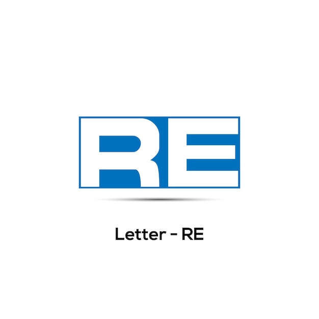 Símbolo de diseño de logotipo de letra RE