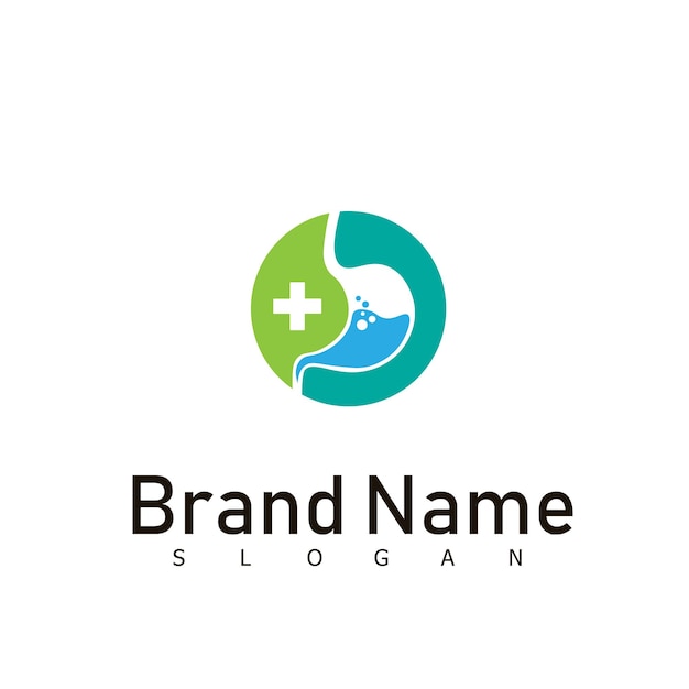 Símbolo de diseño de logotipo médico de salud estomacal