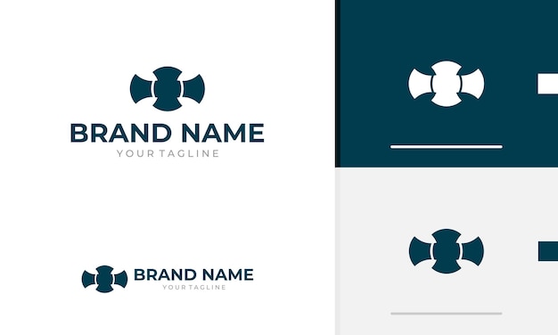 Símbolo de diseño de logotipo símbolo geometrico azul tubo abstracto más forma de salud marca profesional elegante