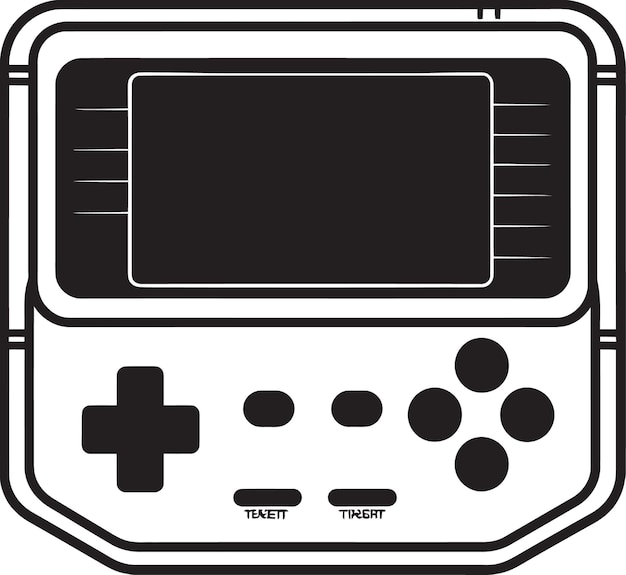 El símbolo del dispositivo de juego de pixel art retro vector gráfico clásico sistema de juego portátil emblema portátil co