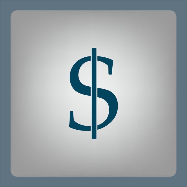 Símbolo del dólar Ilustración vectorial sobre un fondo gris Eps 10