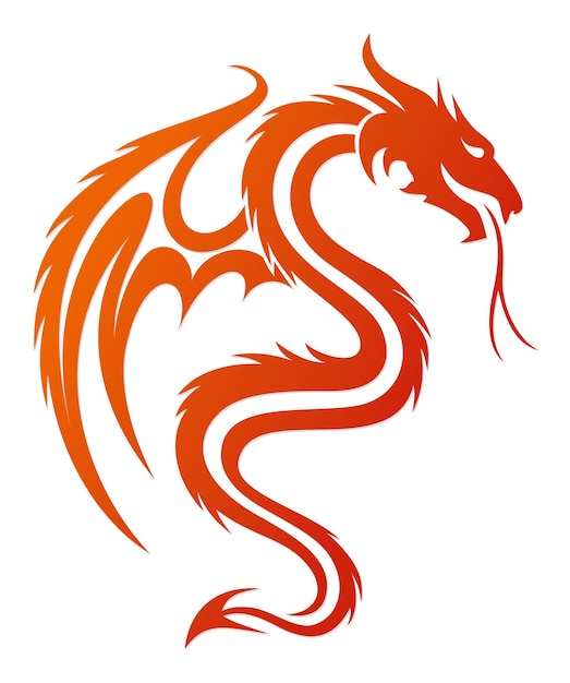 Un símbolo del dragón estilizado con alas