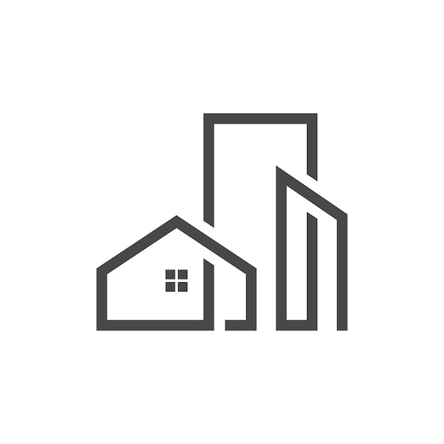 Símbolo de edificio sencillo Logo Vector Icono Ilustración Diseño